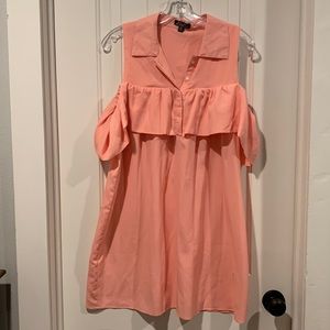 Pretty In Peach - Ruffle Dress